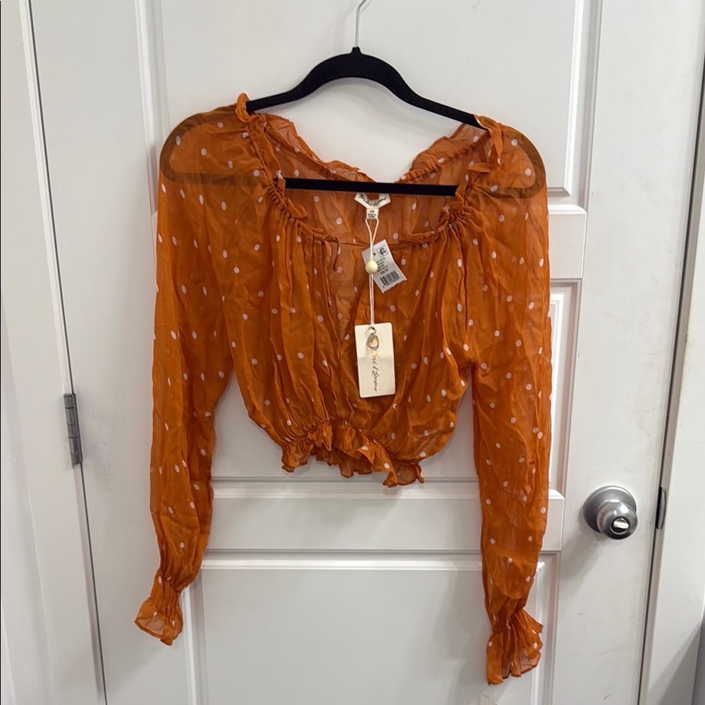 For Love &‎ Lemons Analisa Polka Dot Blouse Size XS New